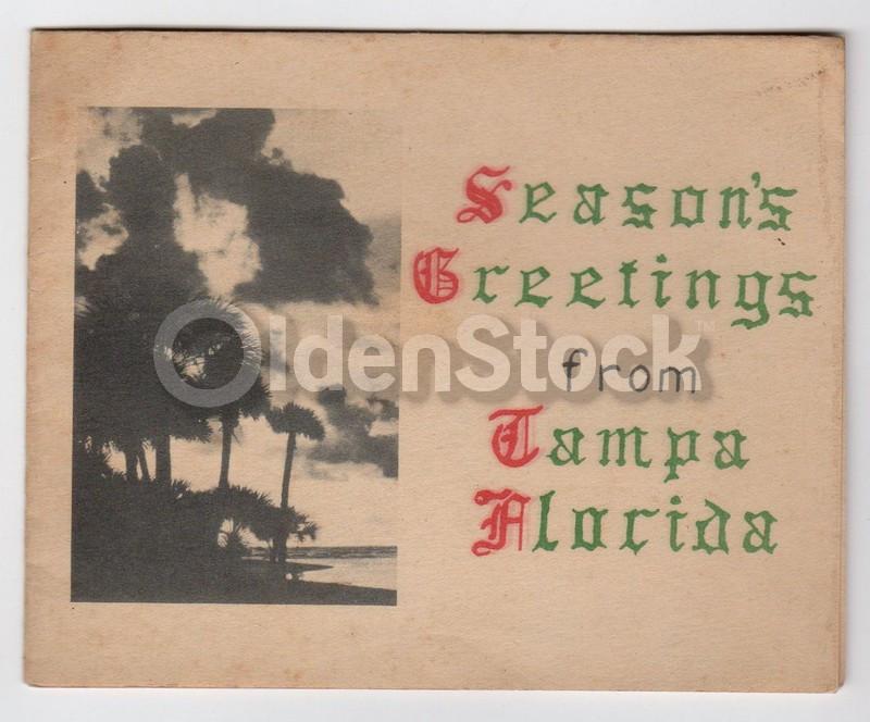 960th Tampa Florida Military Soldiers Vintage WWII Christmas Greetings Card