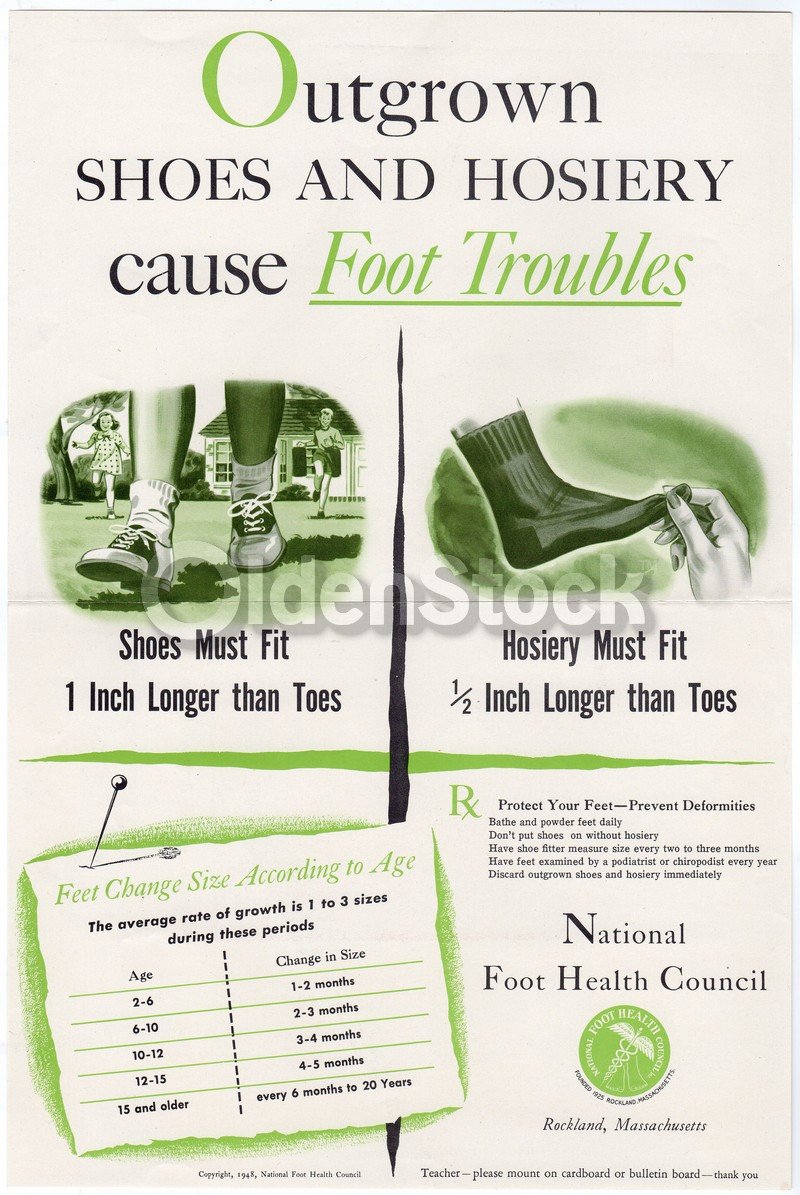 Juvenile Podiatry Vintage National Foot Health Council Educational PSA Poster
