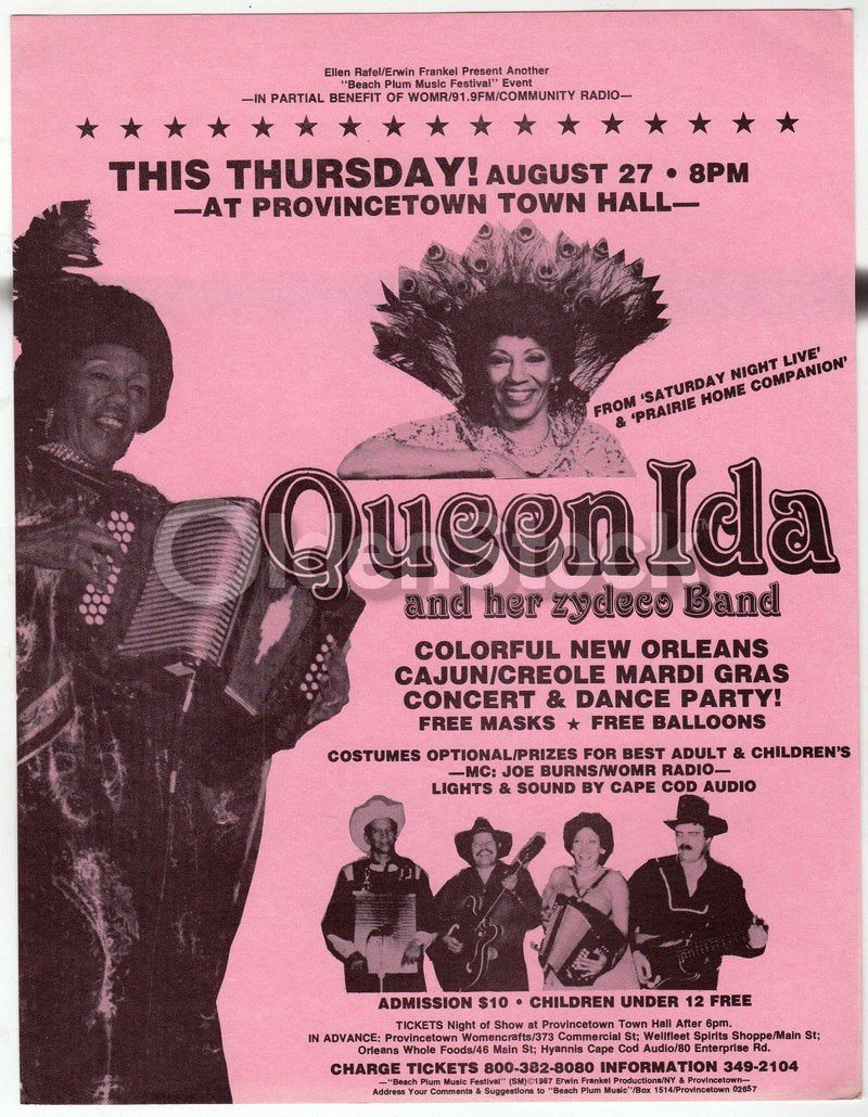 Queen Ida Zydeco Band Vintage Live Music Concert Advertising Poster