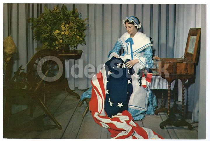 Betsy Ross American Flag Washington DC Vintage 1950s Jumbo Postcard