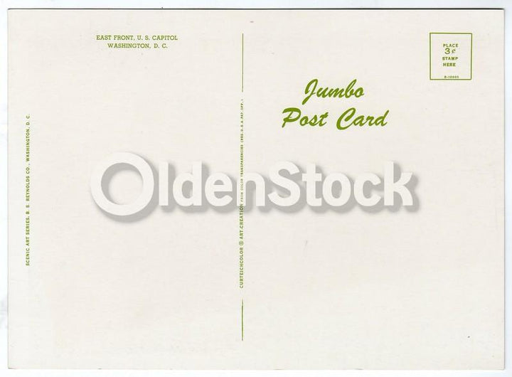 US Capitol Building Washington DC Vintage 1950s Jumbo Postcard
