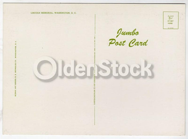 Lincoln Memorial Building Vintage 1950s Jumbo Postcard