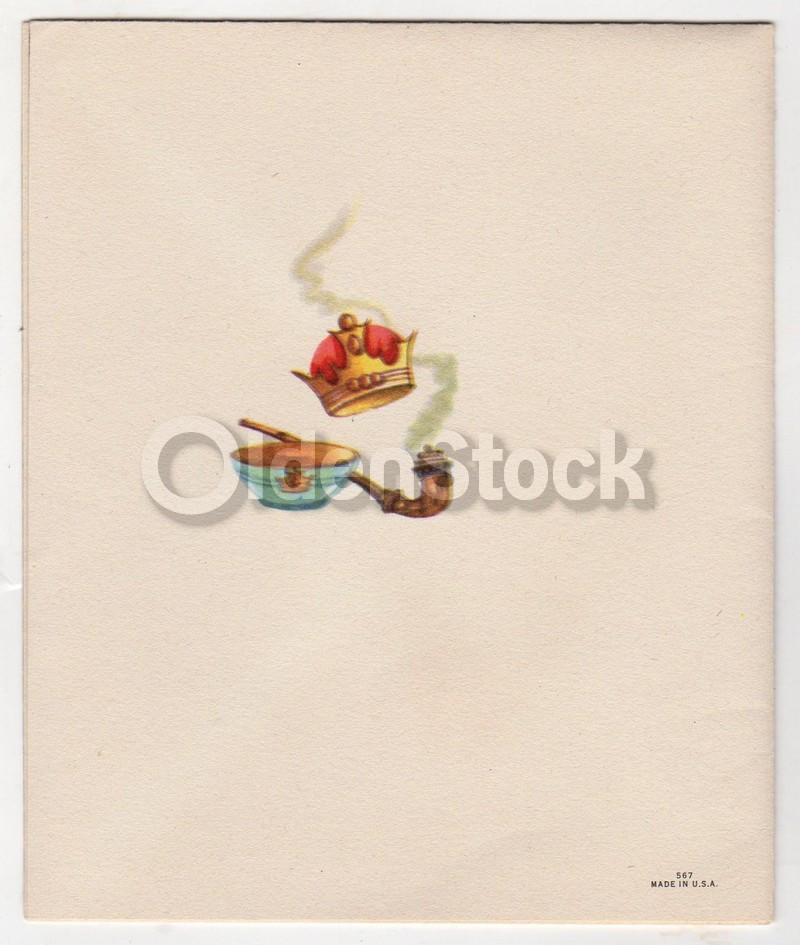 Old King Cole Song Vintage 1940s Unused Happy Birthday Card