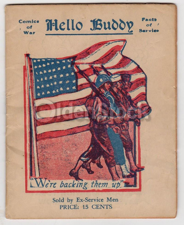 Uncle Sam Patriotic WWII Propaganda Art Vintage 'Hello Buddy' Booklet