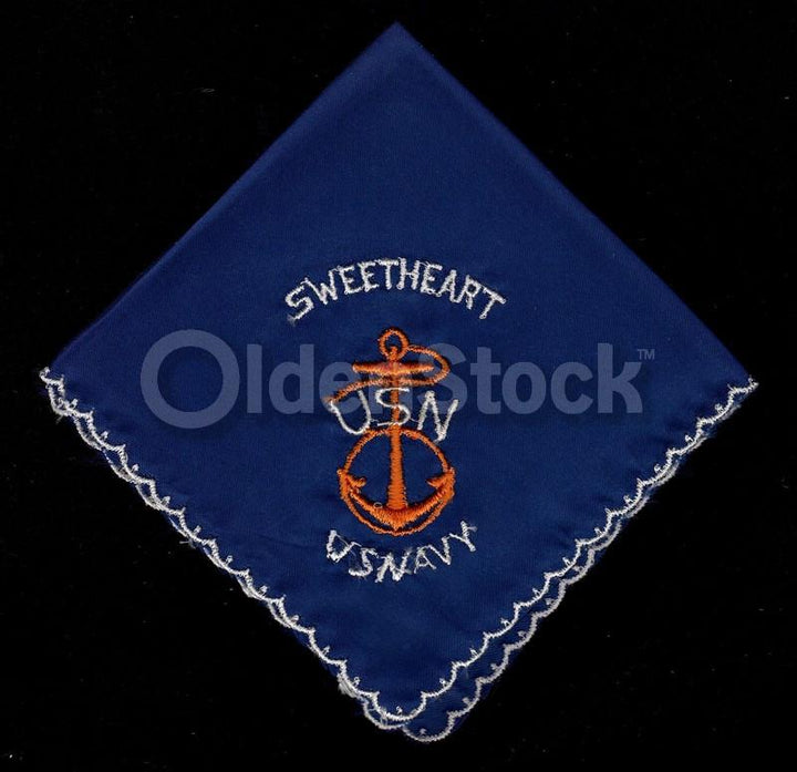 Hatboro PA US Naval Air Station Vintage WWII Navy Sweetheart Handkerchiefs Set