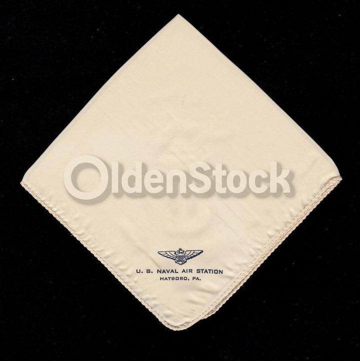 Hatboro PA US Naval Air Station Vintage WWII Navy Sweetheart Handkerchiefs Set