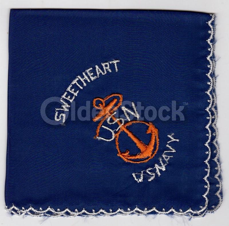 Hatboro PA US Naval Air Station Vintage WWII Navy Sweetheart Handkerchiefs Set