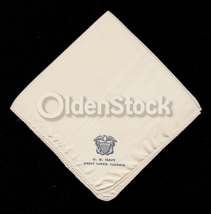Great Lakes Illinois Vintage Old Stock WWII Navy Sweetheart Handkerchief