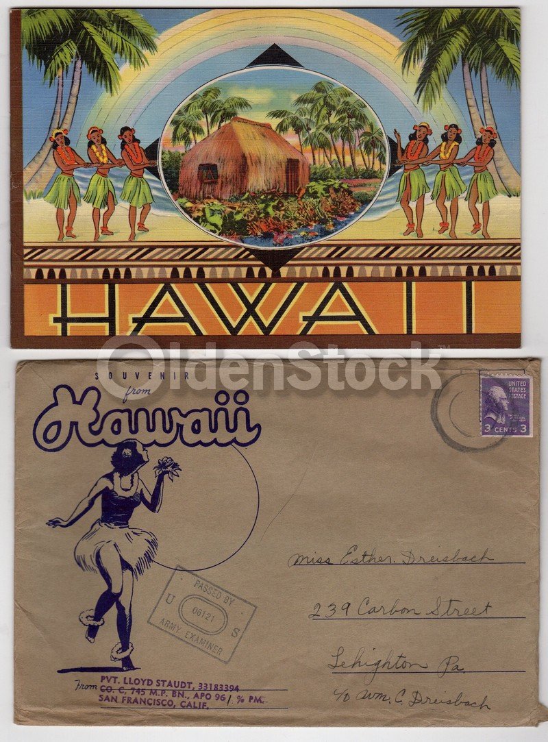 Hawaii National Sights Vintage 1940s Graphic Illustrated Travel Booklet