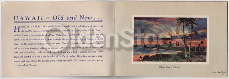 Hawaii National Sights Vintage 1940s Graphic Illustrated Travel Booklet