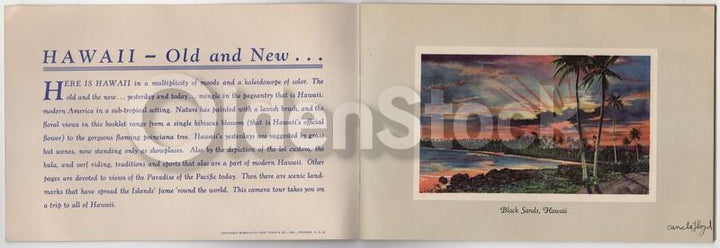 Hawaii National Sights Vintage 1940s Graphic Illustrated Travel Booklet