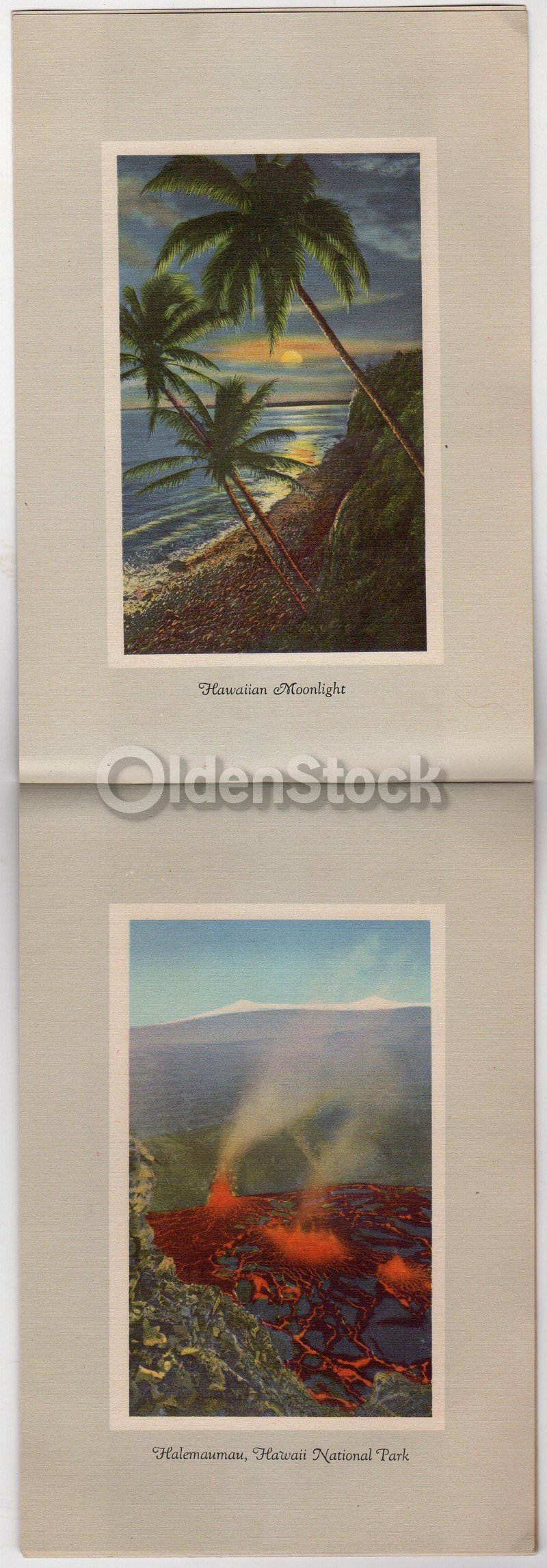 Hawaii National Sights Vintage 1940s Graphic Illustrated Travel Booklet