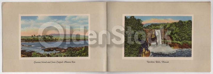Hawaii National Sights Vintage 1940s Graphic Illustrated Travel Booklet