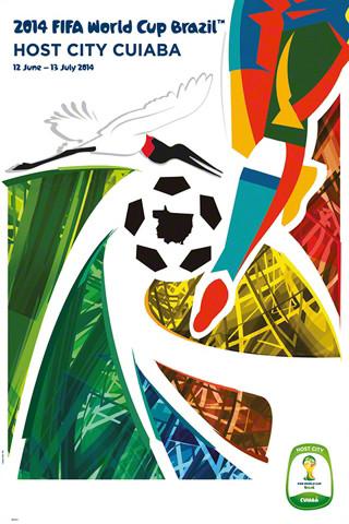 Cuiaba City Brazil 2014 World Cup Soccer Graphic Art Poster Wall Decor